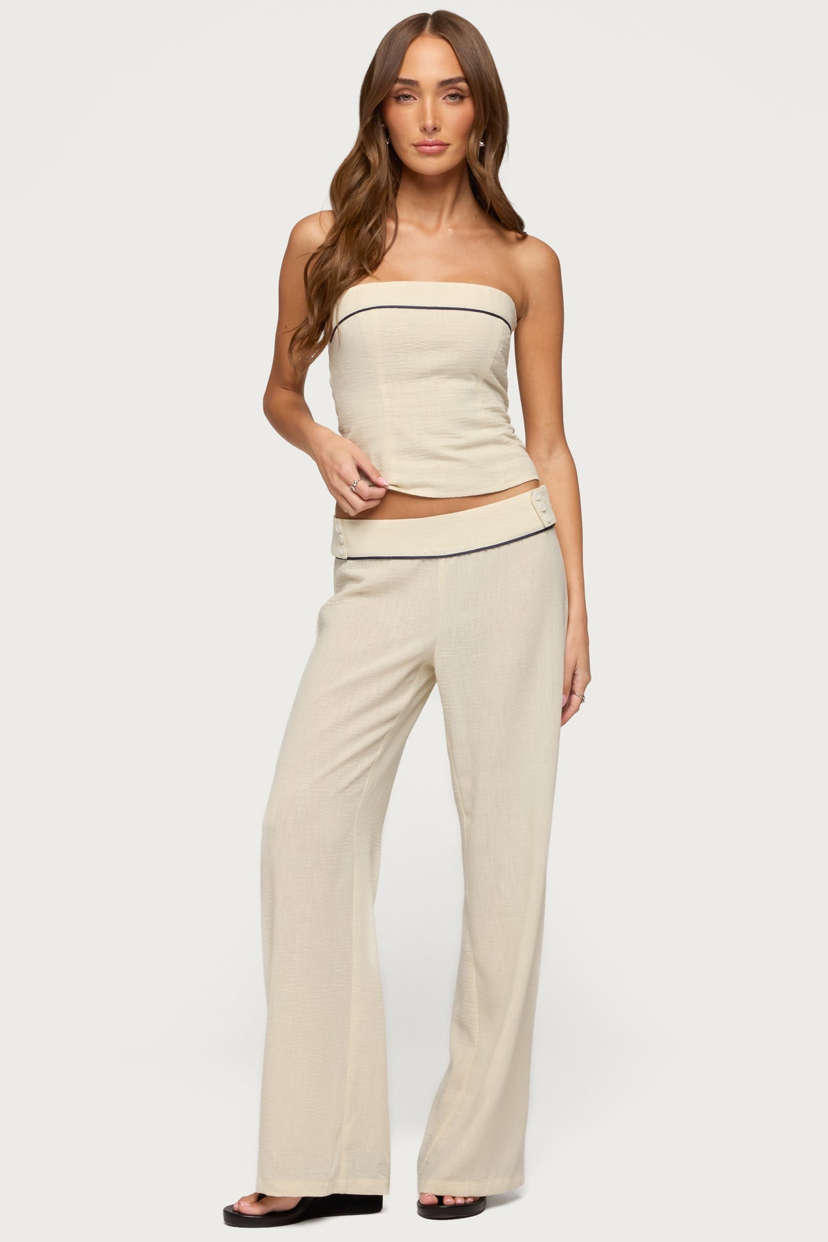 Dorine Contrast Woven Trousers